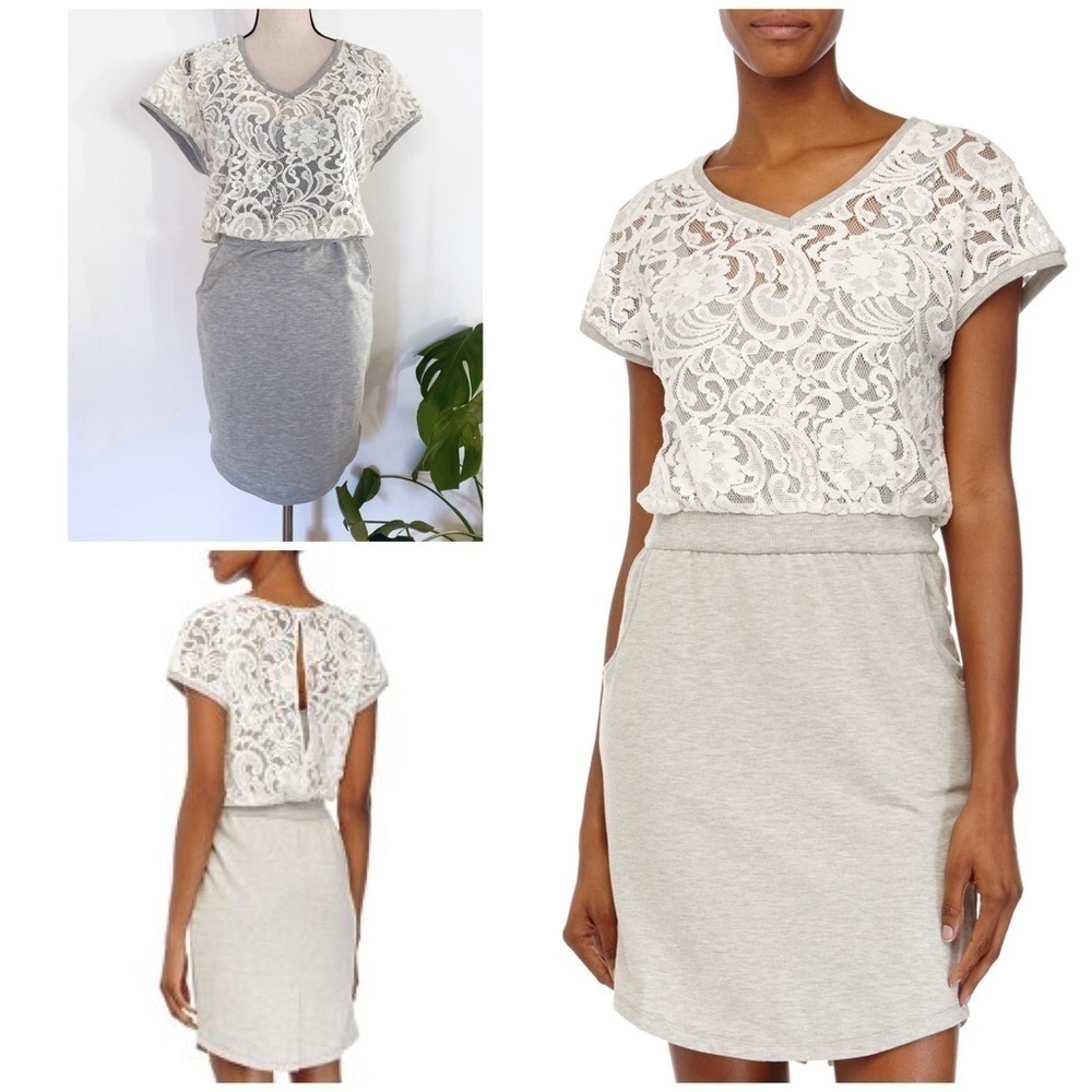 NWT Catherine Malandrino Indigo Lace Overlay Dress